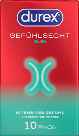 Kondome Gefühlsecht Slim fit, Breite 52,5 mm, 10 St
