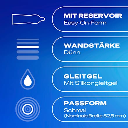 Kondome Gefühlsecht Slim fit, Breite 52,5 mm, 10 St
