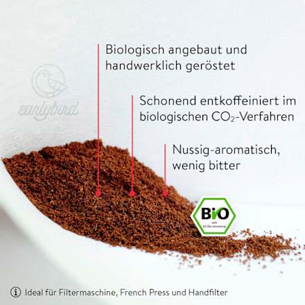 Koffie, gemalen, cafeïnevrij, 250 g