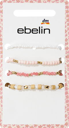 ebelin Armbänder elastisch mit Perlen, rosa/weiß, 4 St