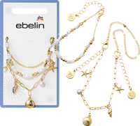 ebelin Armbänder maritim mit Perlen, Gold-Optik, 3 St