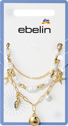 ebelin Armbänder maritim mit Perlen, Gold-Optik, 3 St