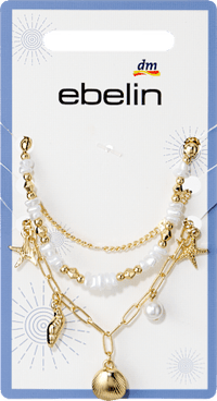 ebelin Armbänder maritim mit Perlen, Gold-Optik, 3 St