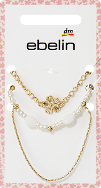 ebelin Armbänder mit Blume & Perlen, 3 St