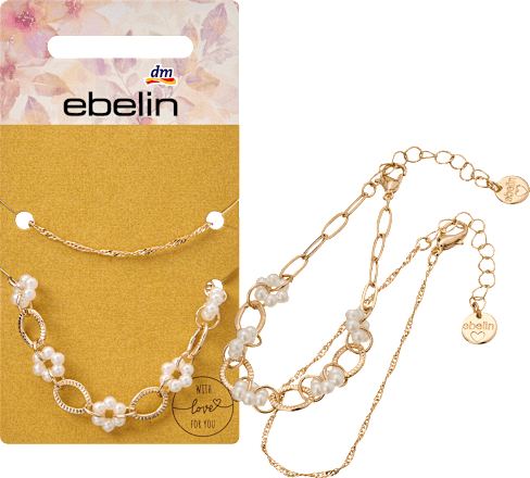 Armbanden met parels, goudlook, 2 stuks