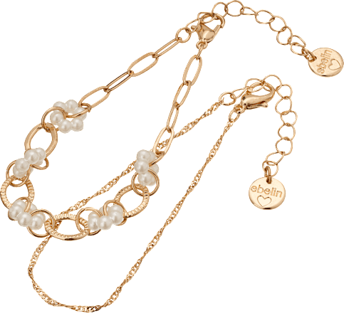 Armbanden met parels, goudlook, 2 stuks