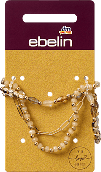 3-in-1 armband met parels, goudlook, 1 stuk