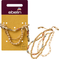 3-in-1 armband met parels, goudlook, 1 stuk