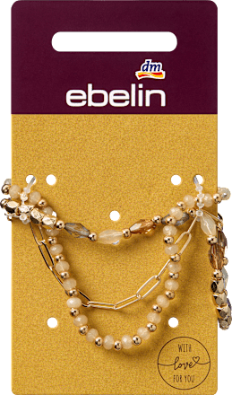 3-in-1 armband met parels, goudlook, 1 stuk