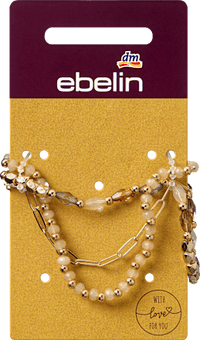 3-in-1 armband met parels, goudlook, 1 stuk