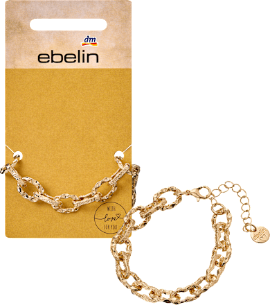 Armband Gliederkette gehämmert, Gold-Optik, 1 St