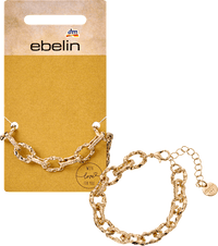 Armband Gliederkette gehämmert, Gold-Optik, 1 St