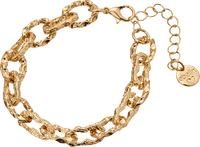 Armband Gliederkette gehämmert, Gold-Optik, 1 St