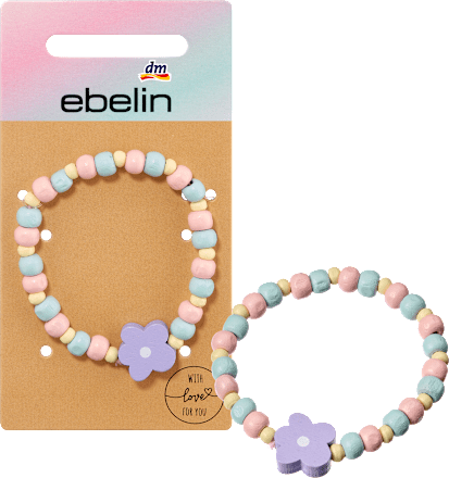 Armband houten kralen bloem, 1 stuk