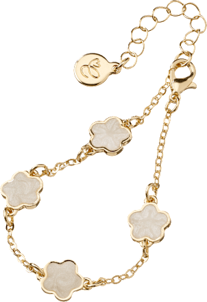 Armband mit Blumen, Gold-Optik, 1 St