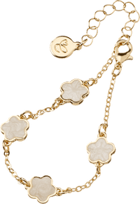 Armband mit Blumen, Gold-Optik, 1 St