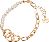 Armband met parels, goudlook, 1 stuk