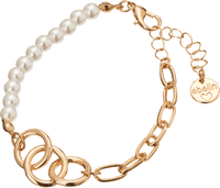 Armband met parels, goudlook, 1 stuk