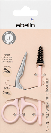 Wenkbrauwschaar met borsteltje, 1 stuk