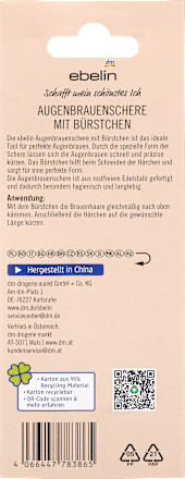Wenkbrauwschaar met borsteltje, 1 stuk