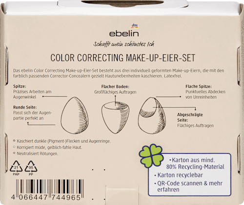 Color Correcting Make-up Eier-Set, 3 St ebelin