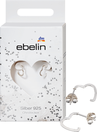 Creolen van 925 zilver in hartvorm, 2 stuks