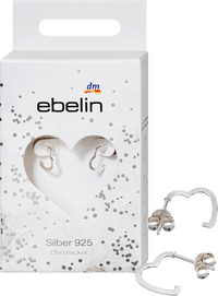 Creolen van 925 zilver in hartvorm, 2 stuks