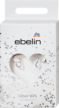 Creolen van 925 zilver in hartvorm, 2 stuks