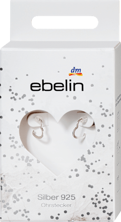 Creolen van 925 zilver in hartvorm, 2 stuks