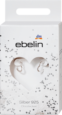 Creolen van 925 zilver in hartvorm, 2 stuks