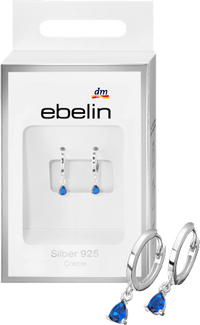 ebelin Creolen 925 Silber mit blauem Strassstein, 2 St