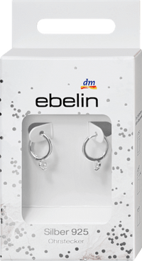 Creolen 925 zilver met strass steentjes, 2 stuks