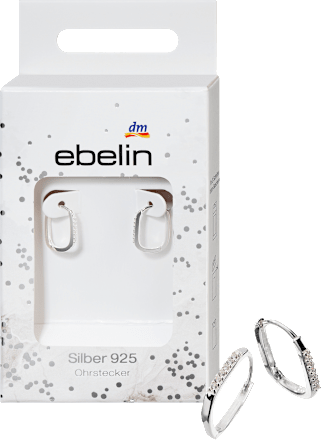 Creolen 925 zilver met strass steentjes, 2 stuks