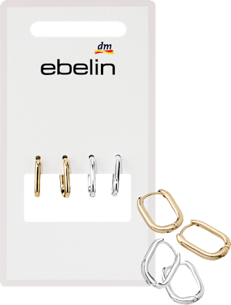 ebelin Creolen, Gold- & Silber-Optik, 4 St