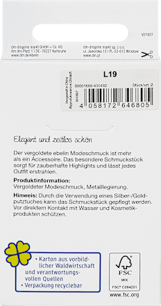 Creolen klassisch vergoldeter Modeschmuck, 2 St