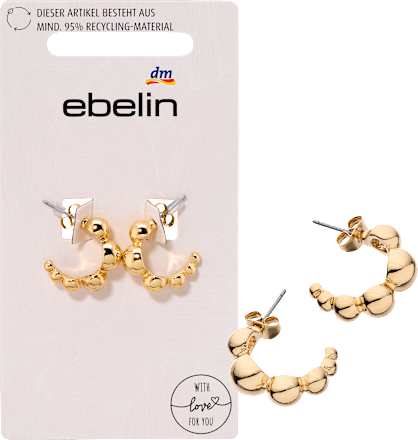 Creolen met gerecyclede bubbels, goudlook, 2 stuks