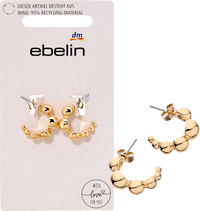 Creolen met gerecyclede bubbels, goudlook, 2 stuks