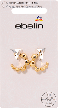 Creolen met gerecyclede bubbels, goudlook, 2 stuks