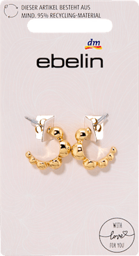Creolen met gerecyclede bubbels, goudlook, 2 stuks