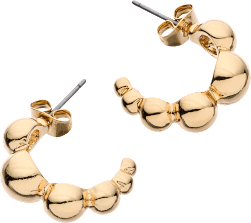 Creolen met gerecyclede bubbels, goudlook, 2 stuks