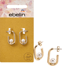 Creolen met parels, goudlook, 2 stuks