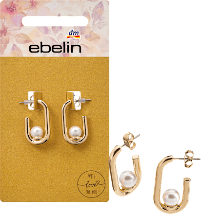 Creolen met parels, goudlook, 2 stuks