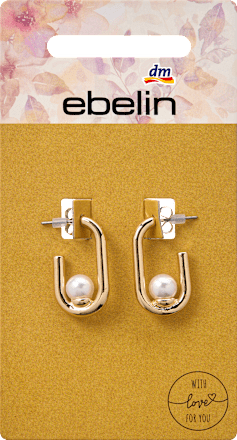 Creolen met parels, goudlook, 2 stuks