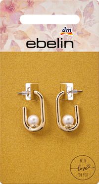 Creolen met parels, goudlook, 2 stuks