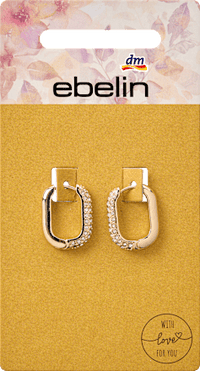 Creolen met strass steentjes, goudlook, 2 stuks