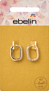 Creolen met strass steentjes, goudlook, 2 stuks