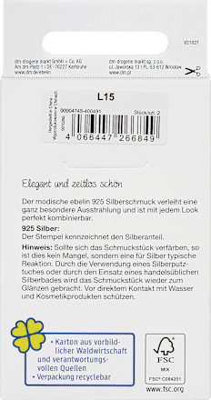 Creolen met zirkonia steentjes 925 zilver, 2 stuks