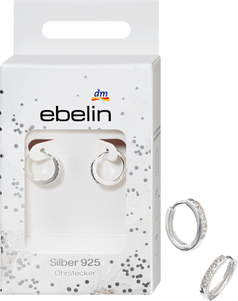 Creolen met zirkonia steentjes 925 zilver, 2 stuks