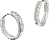 Creolen met zirkonia steentjes 925 zilver, 2 stuks
