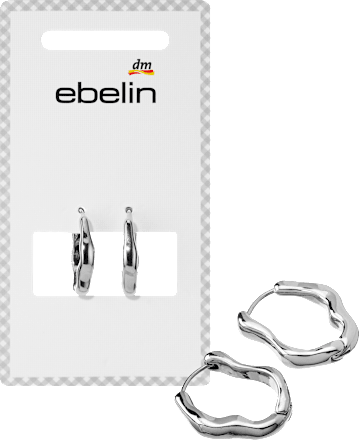 ebelin Creolen organisch, Silber-Optik, 2 St